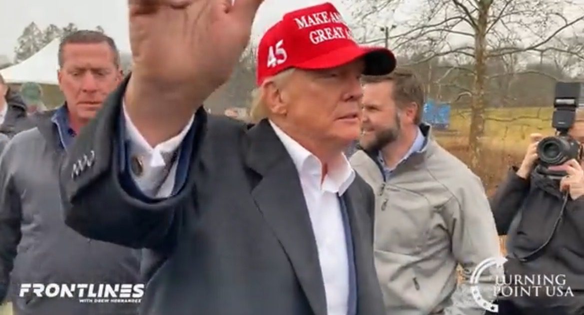 “Get Over Here” – Trump Has a Message For Joe Biden After He Delivers Pallets of Food and Trump Water to East Palestine Residents (VIDEO)