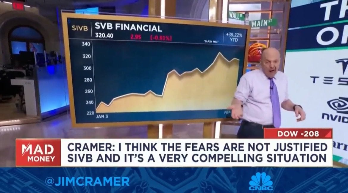 Jim Cramer Urged Investors to Buy Silicon Valley Bank Stock One Month Before Regulators Shut it Down (VIDEO)