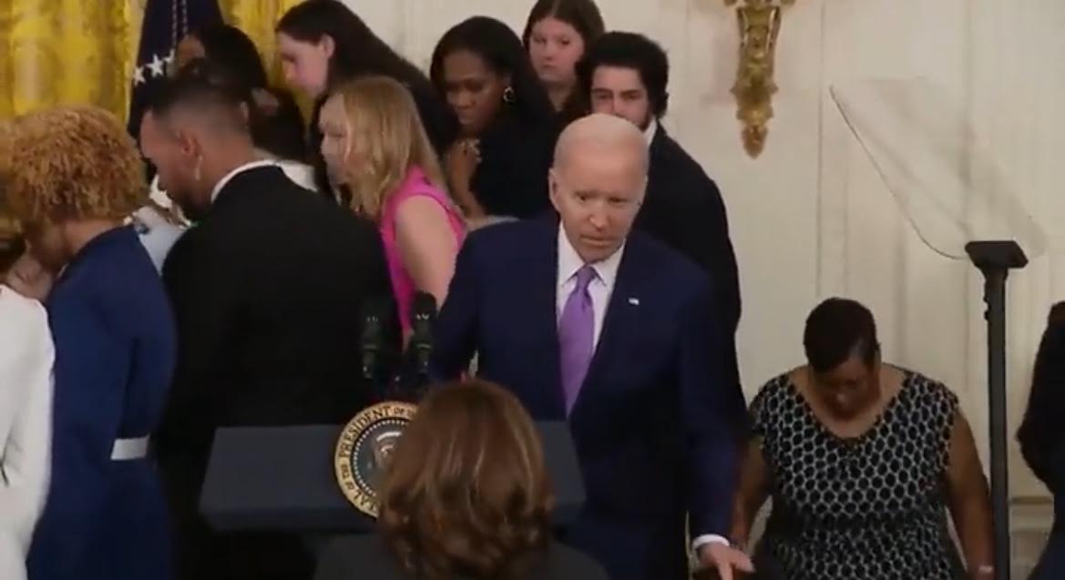Someone Appears to Faint During Joe Biden’s Speech to Louisiana State University Tigers Women’s Basketball Team (VIDEO)