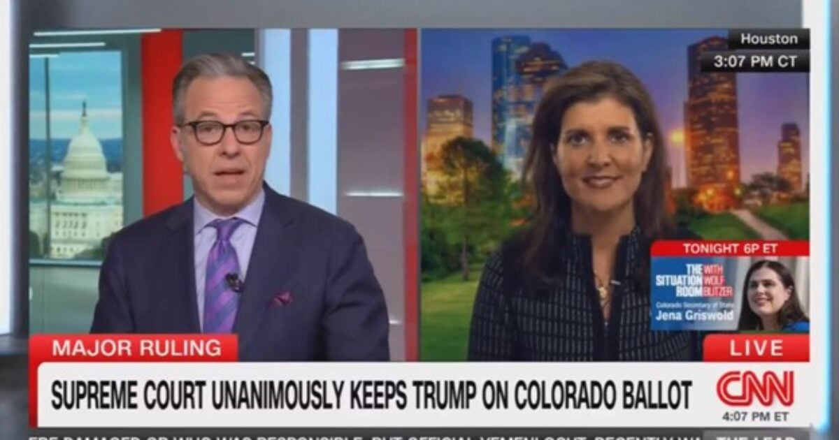 Leftist CNN Anchor Jake Tapper Malfunctions on Live TV, Tells Nikki Haley : “Donald Trump Participated in an ERECTION” (VIDEO)