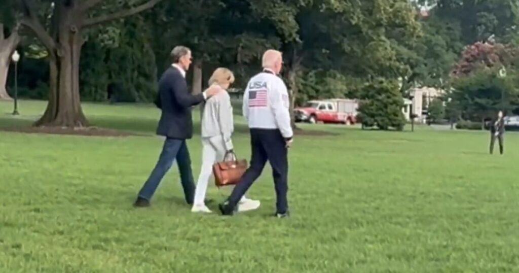 WATCH: Feeble Biden Escorted by Son Hunter and Sister Valerie en Route to Camp David