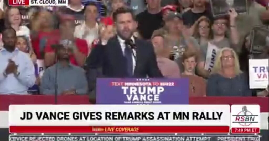 “What the Hell Have YOU Done to Question OUR Loyalty to the United States of America?”: J.D. Vance Scorches Kamala Harris  at Trump Rally in St. Cloud, MN (Video)