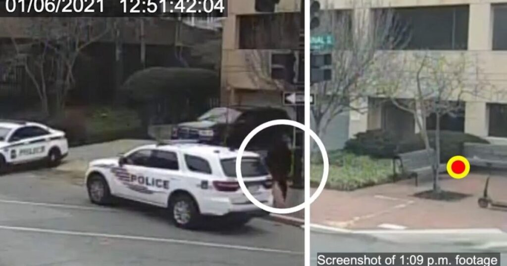 WATCH: New Video From January 6 Shows Police Officer Carrying a Bag Toward Location of DNC “Pipe Bomb” 15 Minutes Before ‘Explosive Device’ Was Discovered