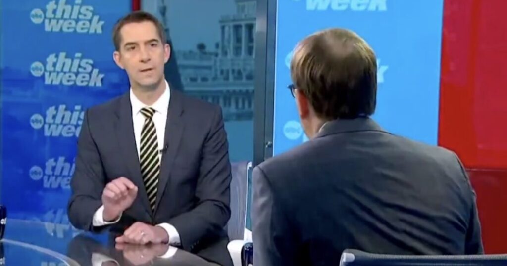 Clueless Jon Karl Gets Completely Humiliated by Tom Cotton After Denying Kamala Harris is a Radical Leftist and Claiming She Opposes Abolishing Private Health Care (VIDEO)