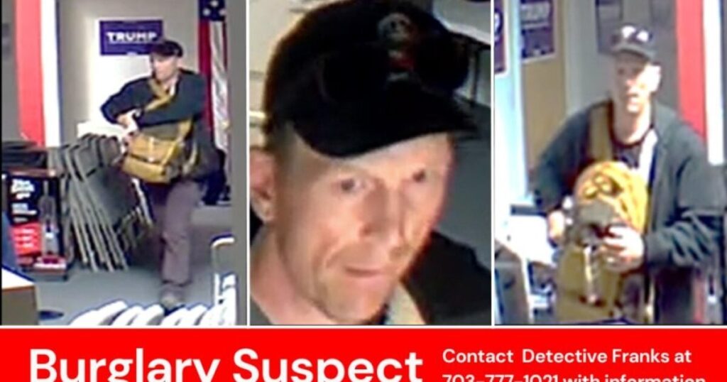 Trump’s Loudoun County Virginia Campaign Headquarters Burglarized – Sheriff’s Office Seeks Suspect