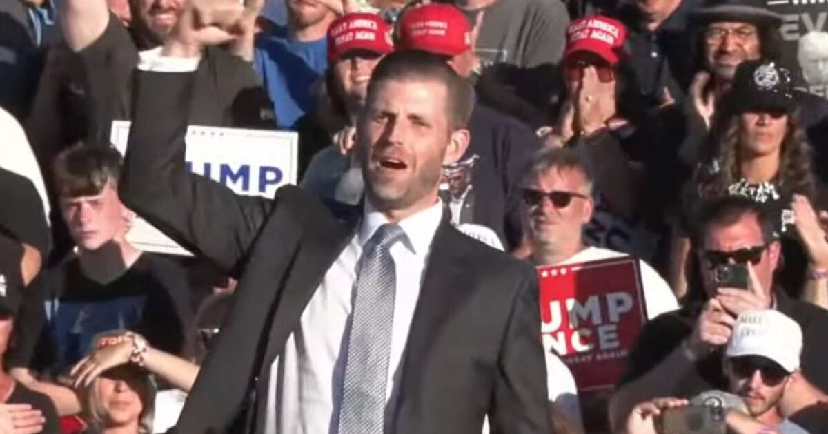 AMAZING! Eric Trump Pumps His First “Fight, Fight, Fight!” – Gives Impassioned Speech at Trump’s Triumphant Return to Butler, PA
