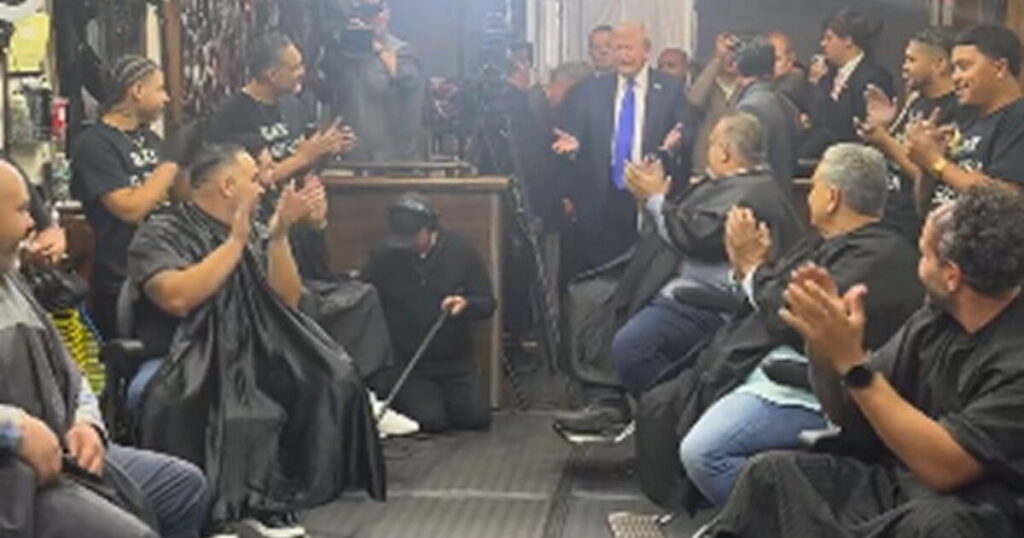 WATCH: Donald Trump Gets Applauded During Visit to Black Barber Shop in the Bronx, NY (VIDEO)