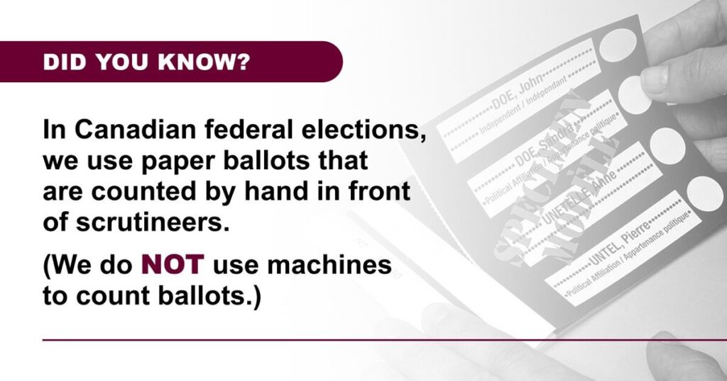 FYI: Canada Uses Paper Ballots, Election Is Over in One Day, No Machines, and Results Are Out When Polls Close