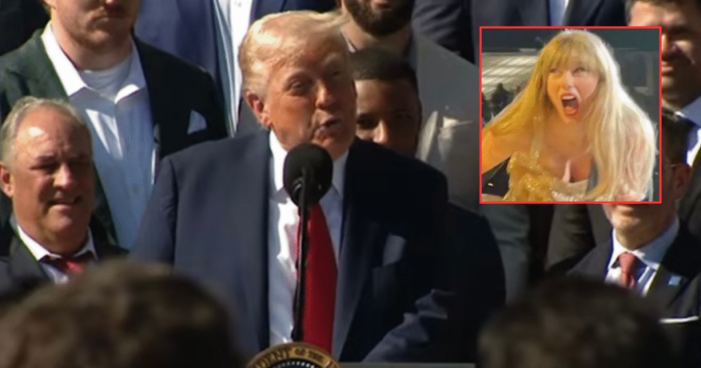 HILARIOUS: Trump Roasts Taylor Swift for Getting Booed at Super Bowl During Philadelphia Eagles’ Visit to White House – “How Did That One Work Out?” (VIDEO)