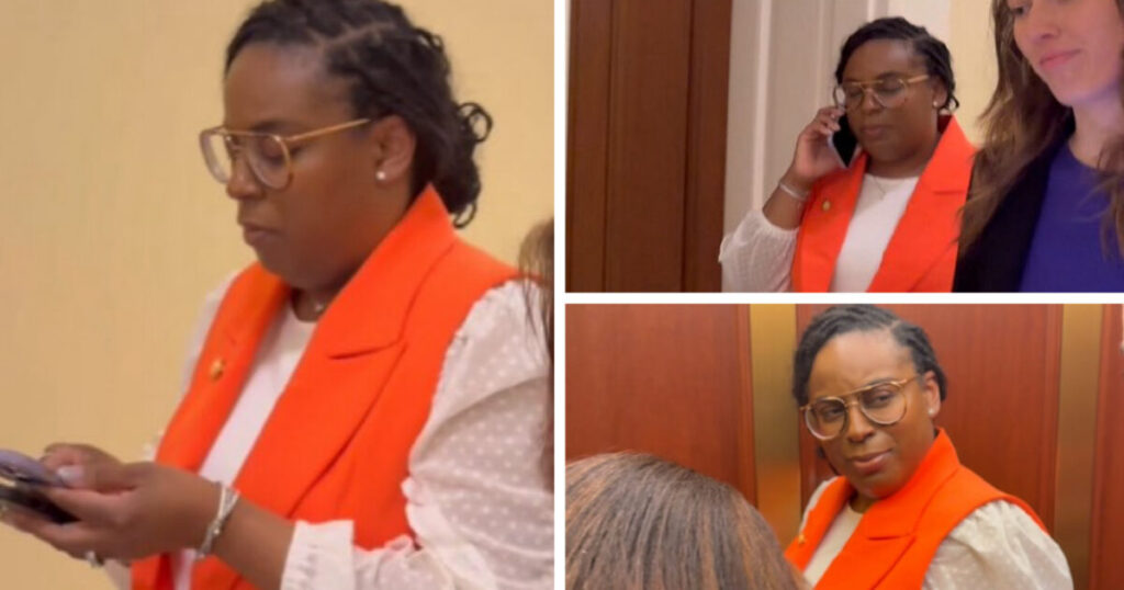 WATCH: LaMonica McIver Wearing Prison Orange Suit Repeatedly Refuses to Answer Gateway Pundit Reporter’s Questions About Assaulting Agents at ICE Facility as Criminal Investigation Looms