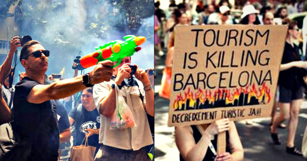 VISITORS NOT WELCOME: Thousands of Citizens Take to the Streets With Signs and Water Pistols in Day of Protest Led by ‘Southern Europe Against Overtourism’ Coalition