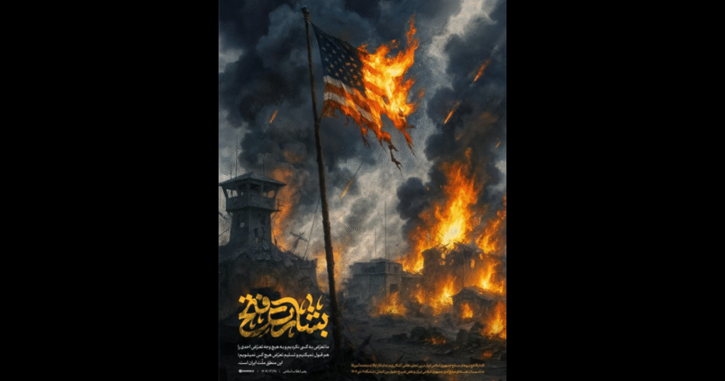 NEW: Iran’s Supreme Leader Ayatollah Ali Khamanei Posts Photo of Burning American Flag with Statement Following Qatar Attack: “We will Not Surrender to Anyone’s Attack”