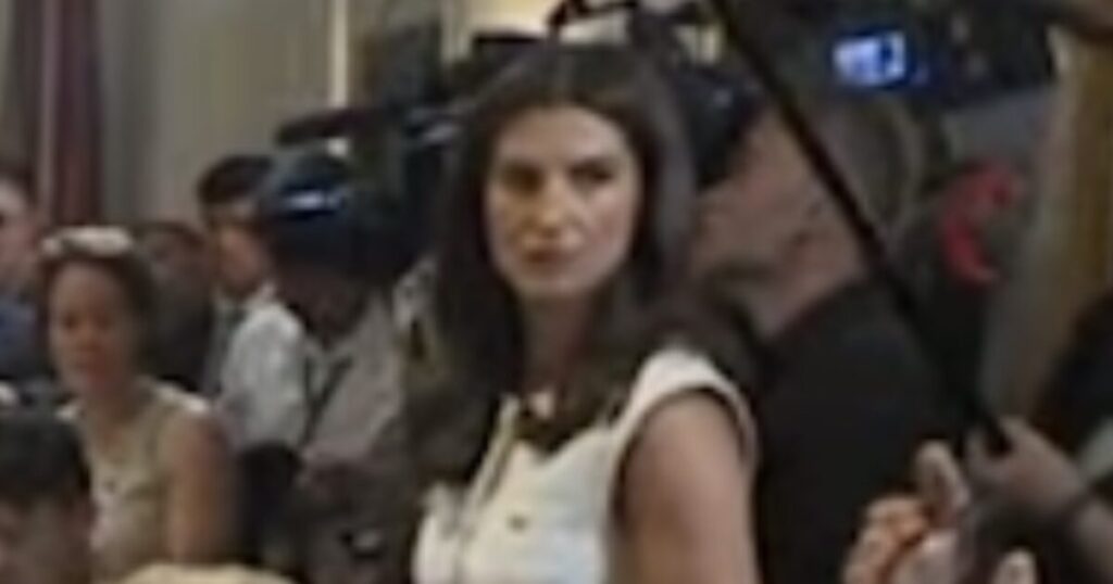 LOL! “No. Not for CNN” – President Trump Snubs CNN’s Kaitlan Collins During Cabinet Meeting (VIDEO)