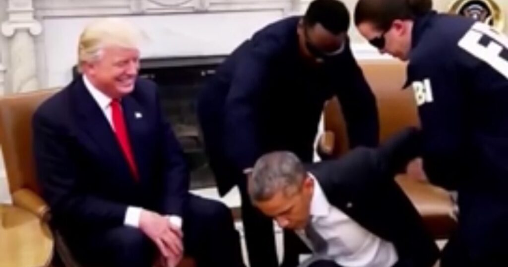 President Trump Sets Internet on Fire with Video of Obama Getting Arrested by FBI Agents and Tossed Into Jail