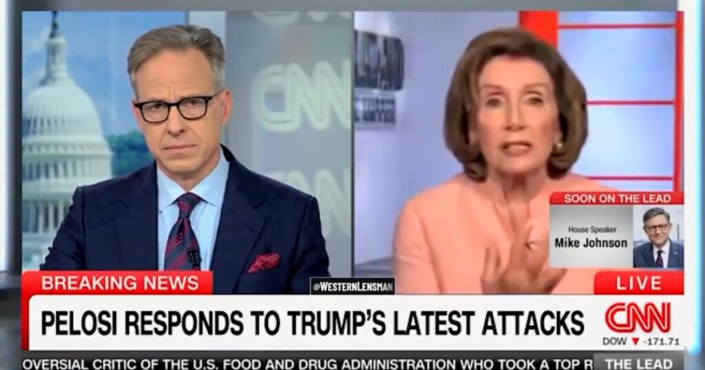 Pelosi Melts Down When CNN’s Jake Tapper Brings Up Trump’s Comments on Her Insider Stock Trading Scandal (VIDEO)