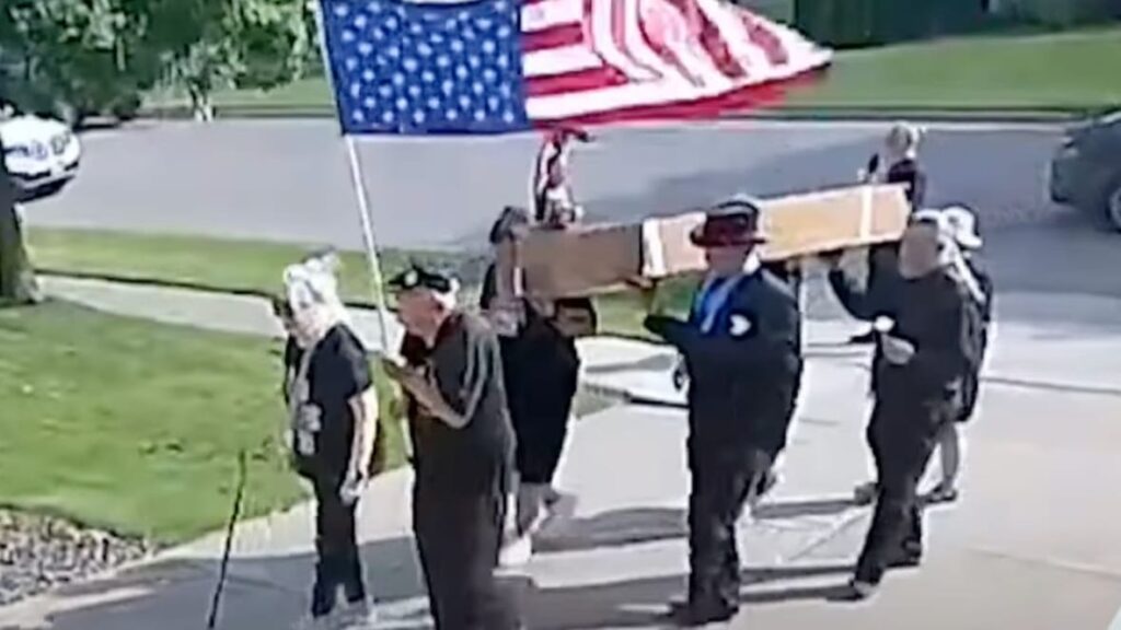 Mob Dressed In Black Dumps Coffin At Republican Congressman’s Home