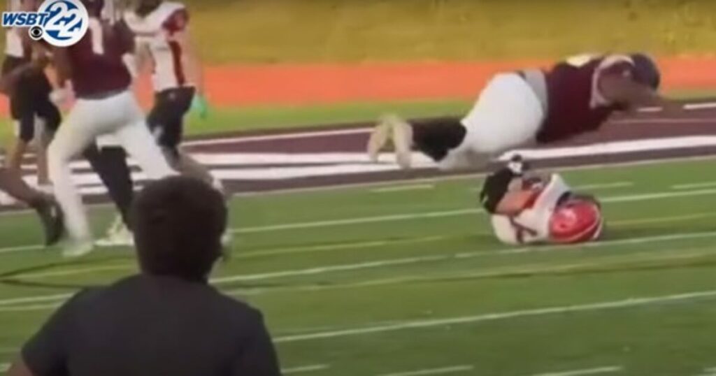 SHOCK VIDEO: Portly High School Football Player Fractures His Much Smaller Rival’s Spine in Vicious Gridiron Assault – High School Athletic Association REFUSES To Discipline Perpetrator