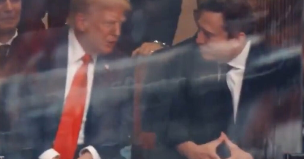 BURYING THE HATCHET? Elon Musk and President Trump Seen Chatting Side by Side at Charlie Kirk Memorial (VIDEO)