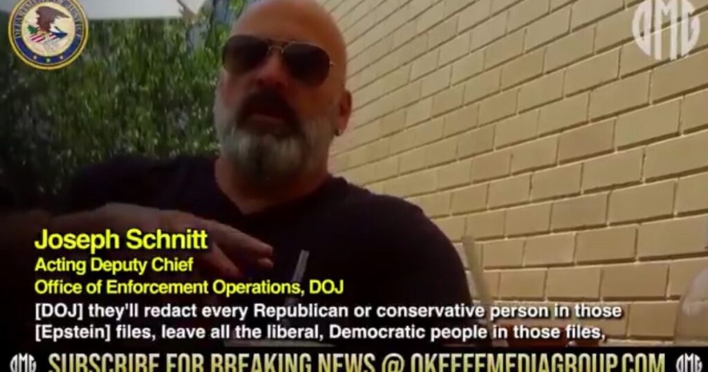 O’Keefe: FBI Official Escorted Out of Building After Release of Undercover Video of DOJ Official Admitting Government will “Redact Every Republican” While Leaving All “Democrat People” on Epstein Client List