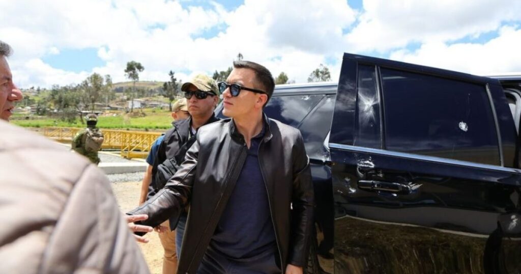 Assassination attempt against Daniel Noboa in Cañar: armed attack with stones and bullets on his Presidential Caravan during indigenous protests Over the end of the Diesel subsidy