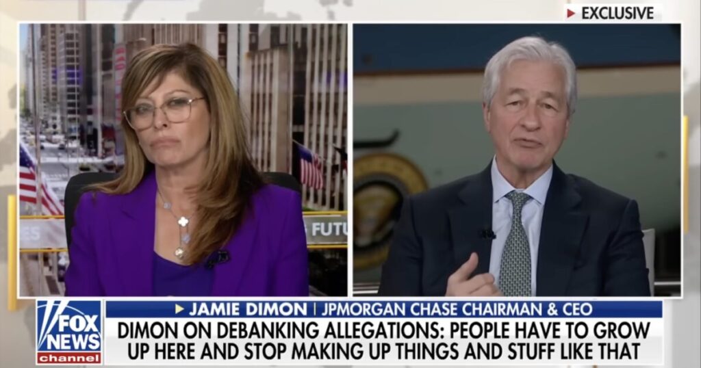 DISGRACE: JPMorgan CEO Jamie Dimon Shrugs Off Maria Bartiromo’s Questions on Debanking Trump Media and Handing Over Records to Jack Smith: “People Have to Grow Up Here”
