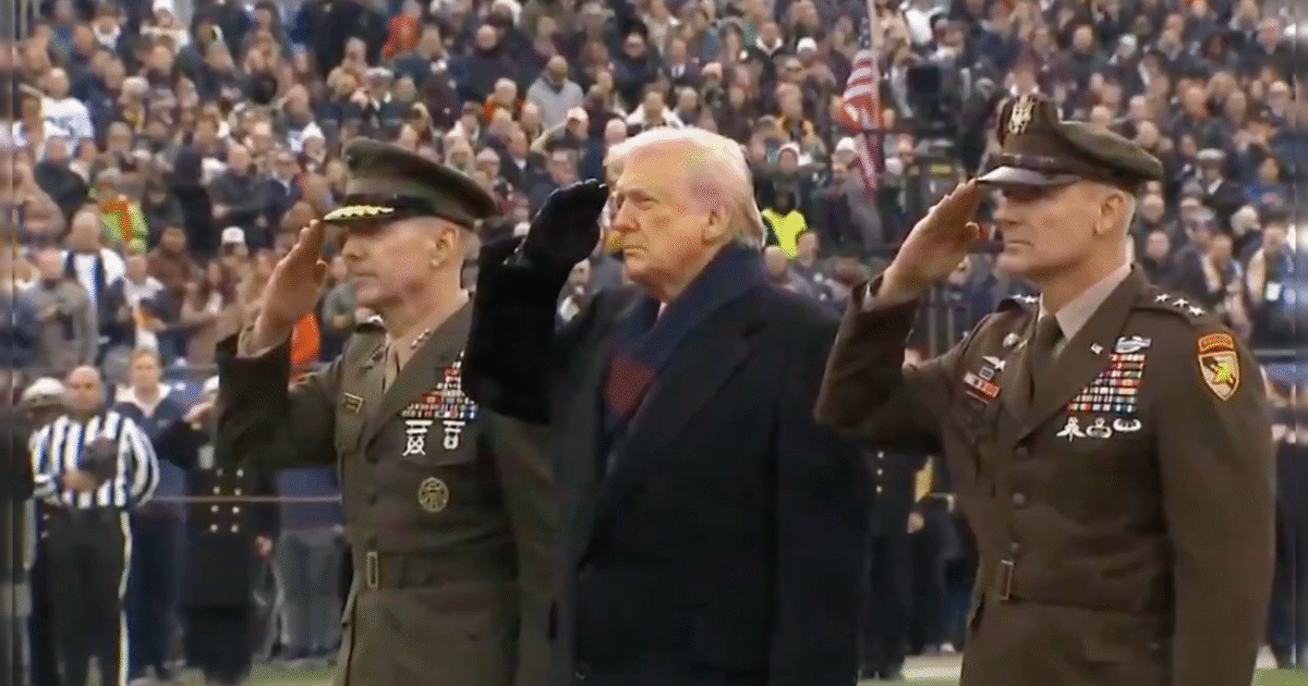President Trump Welcomed to Army Navy with Thunderous Applause, Salutes During Moving Star-Spangled Banner Rendition (Video) President Trump Welcomed to Army Navy with Thunderous Applause, Salutes During Moving Star-Spangled Banner Rendition (Video)