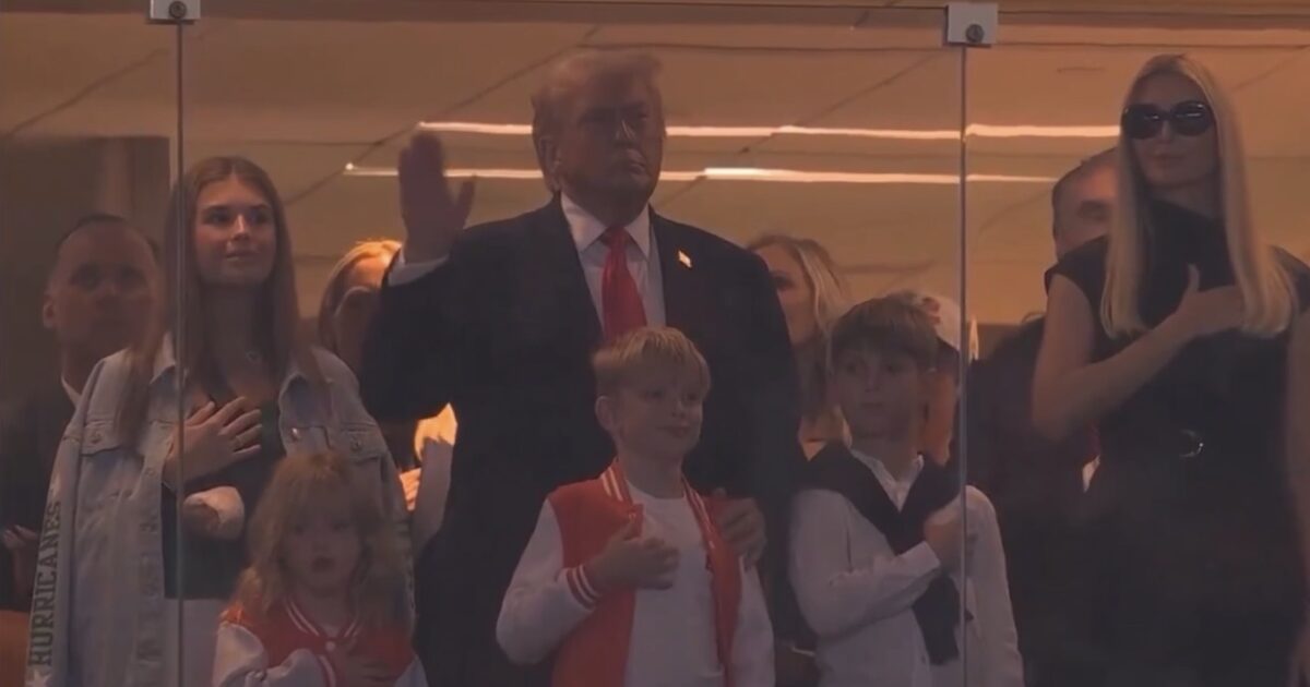 WATCH: Crowd Goes WILD for Trump During National Anthem at the College Football Championship in Miami, FL WATCH: Crowd Goes WILD for Trump During National Anthem at the College Football Championship in Miami, FL