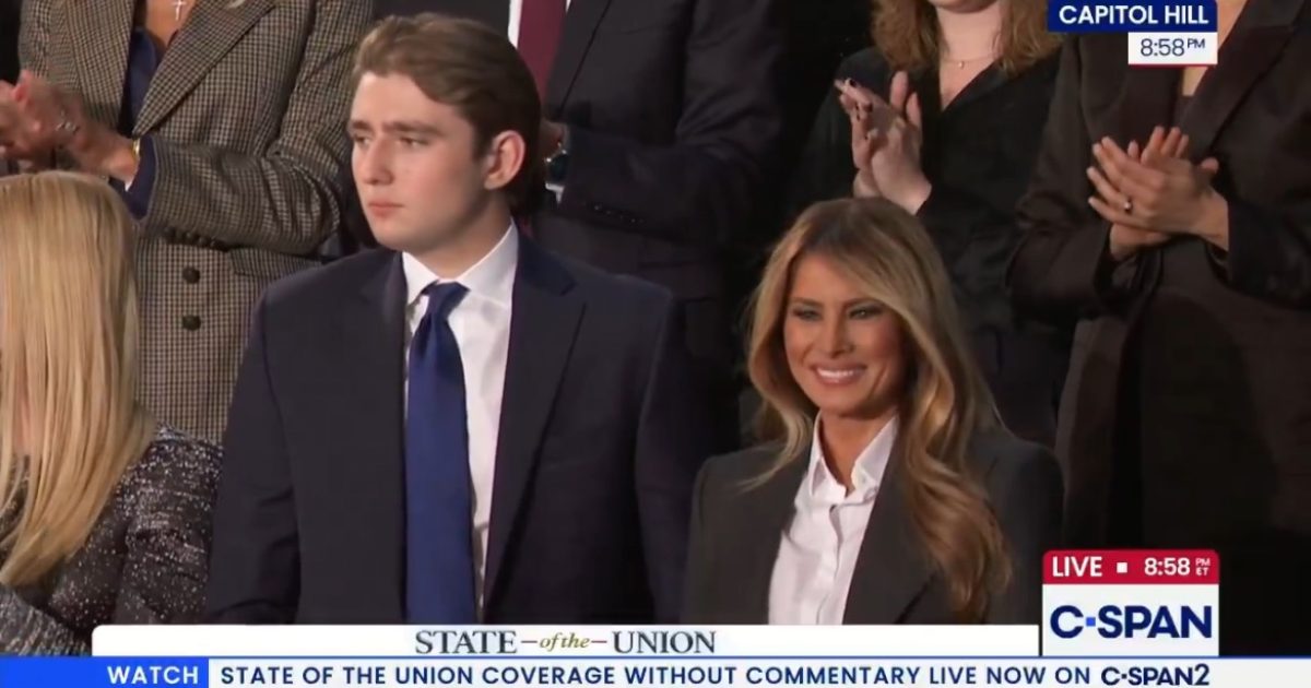 19-Year-Old Barron Trump Towers Over Siblings and First Lady Melania at the State of the Union (VIDEO)