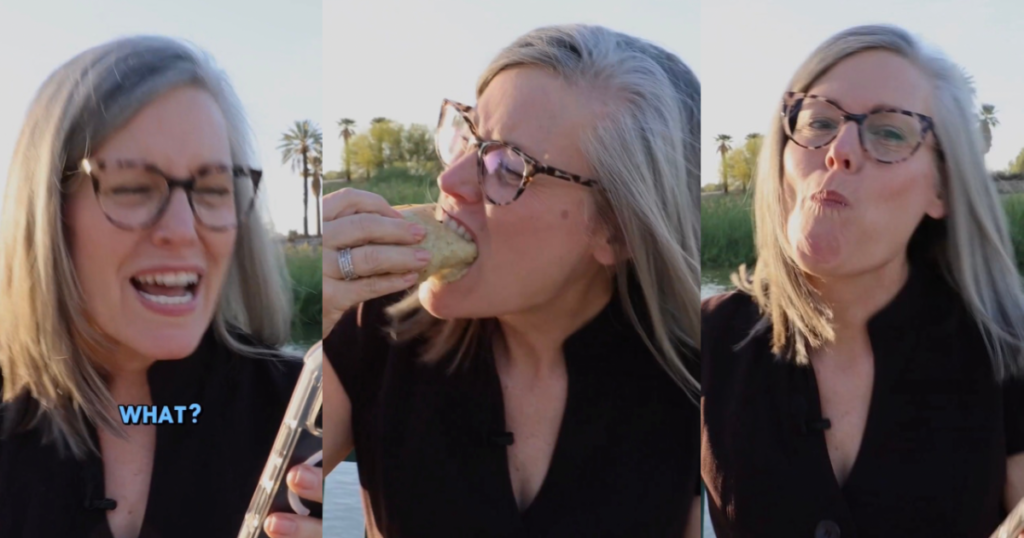 GROSS! Arizona Governor Katie Hobbs Ravages a Taco on Camera in Humiliating Attempt to to Troll Leading Republican Challenger Andy Biggs (VIDEO)