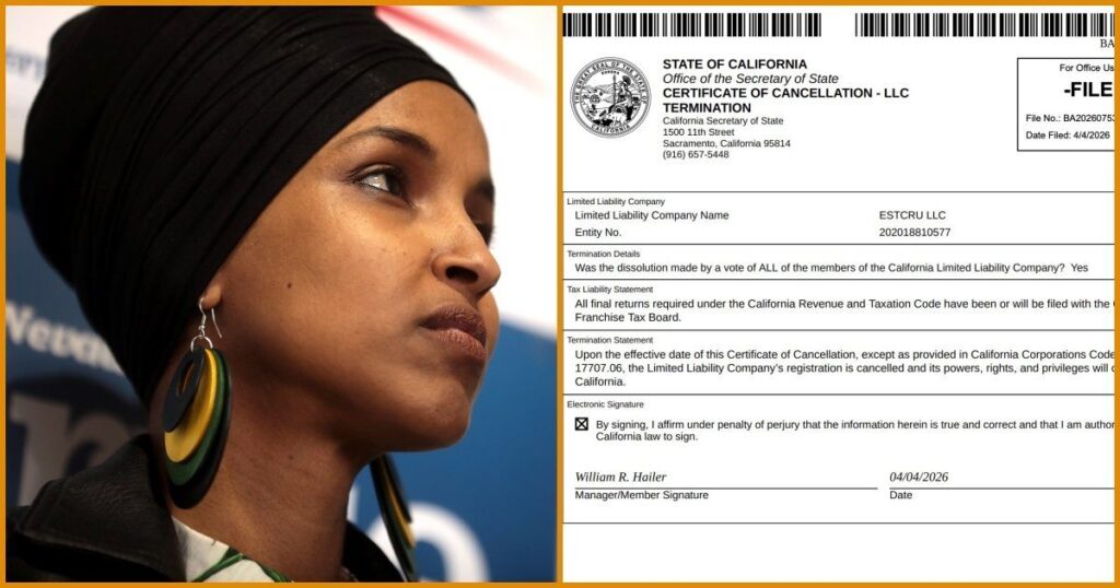Ilhan Omar’s California Winery LLC Dissolved Just 9 Days After She Scrubbed Millions from Her Financial Disclosures