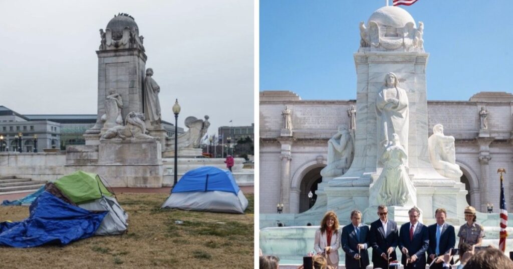 NEW: Columbus Circle at DC’s Union Station Completely Restored and Fountain Reopened – Sec. Duffy Announces 5 MILLION Grant to Rejuvenate Union Station