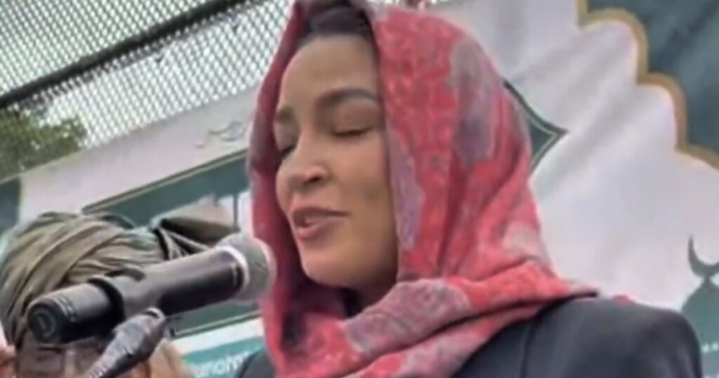 AOC Appears in Hijab at Eid Event as Zohran Mamdani Wears Arsenal Soccer Shirt (VIDEO)