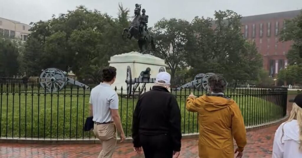 After Touring Lafayette Square Trump Touts DC Renovations and Blasts “Animals” Who Vandalized Reflecting Pool – Reveals He’ll Break Ground on New Golf Course in Sept