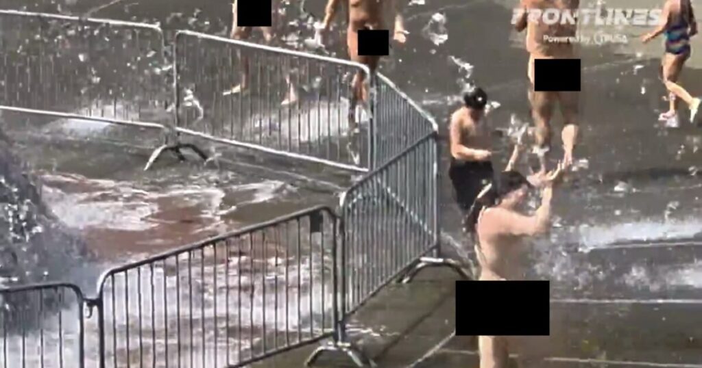 WATCH: Seattle Pride Parade Participants Strip Naked, Chase Children Around Water Fountain