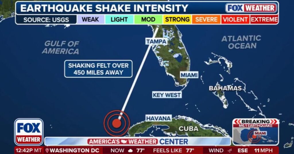 Magnitude 6.1 Earthquake Strikes Northwest Cuba – Shaking Felt in Florida, Mexico – Buildings Shake in Miami (VIDEO)