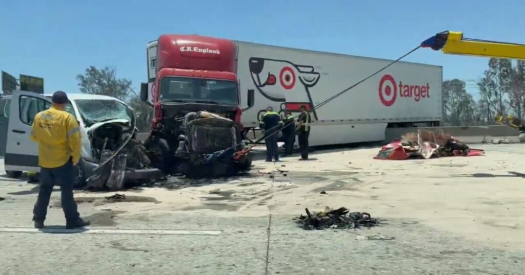 HORROR DASHCAM VIDEO: One Dead, 32 Injured After Semi-Truck Loses Control, Jackknifes on SoCal Freeway