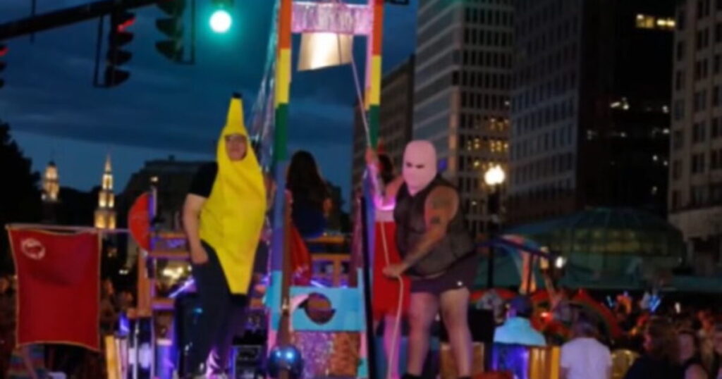 Gay Pride Parade in Providence, RI Features Float With RAINBOW GUILLOTINE and Other Violent Imagery Aimed at City’s Gay Mayor (VIDEO)