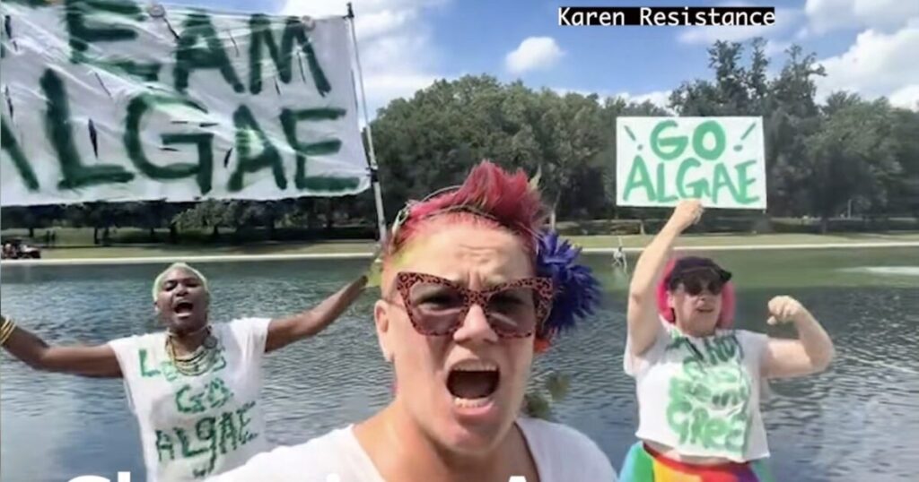 JUST IN: Marine One Flies Over Pro-Algae Protesters at Reflecting Pool – Trump Says Repairs After Vandalism by “SICK, DERANGED PEOPLE” to Begin Immediately
