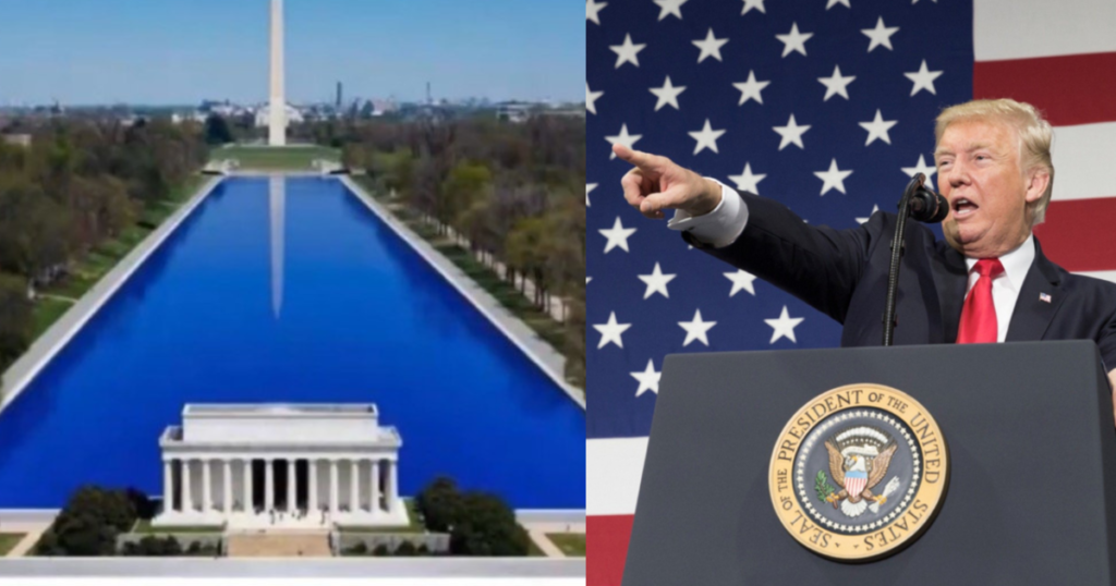 JUST IN: President Trump Says Lincoln Reflecting Pool Will be Drained to Make Necessary Repairs After Vandals Poured Corrosive Chemicals Into Pool