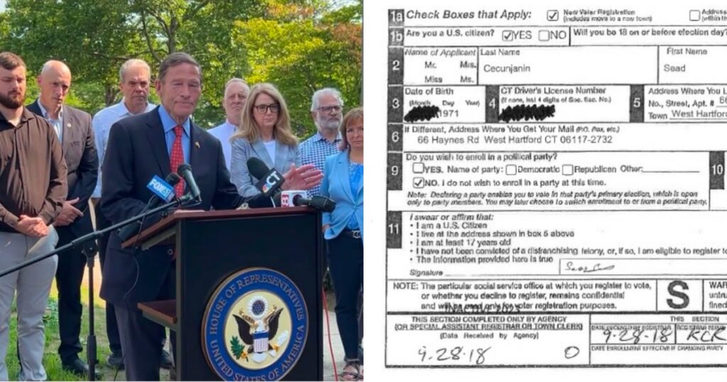 Illegal Alien Defended by Sen. Richard Blumenthal and Far-Left CT Democrats Turns Out REGISTERED TO VOTE in Connecticut — Falsely Claimed U.S. Citizenship
