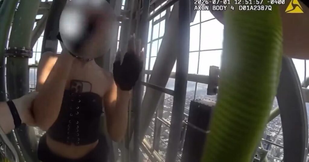 Police Bodycam Footage Shows Moment Daredevil Couple Who Scaled Empire State Building Taken Into Custody (VIDEO)