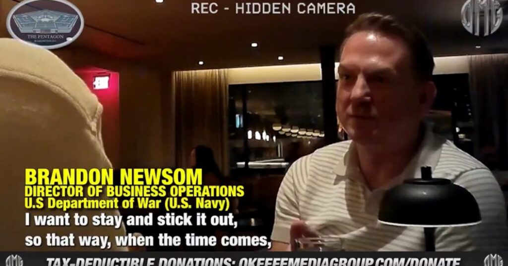 Senior Pentagon Advisor Caught on O’Keefe Hidden Camera Bashing President Trump No Longer Employed at Department of Navy
