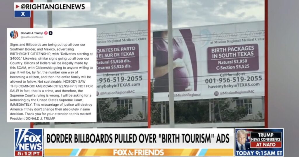 President Trump Seeks Immediate REHEARING of Birthright Citizenship Case at Supreme Court After Scam Billboards Pop Up Along the Border Advertising “Deliveries Starting at 00”