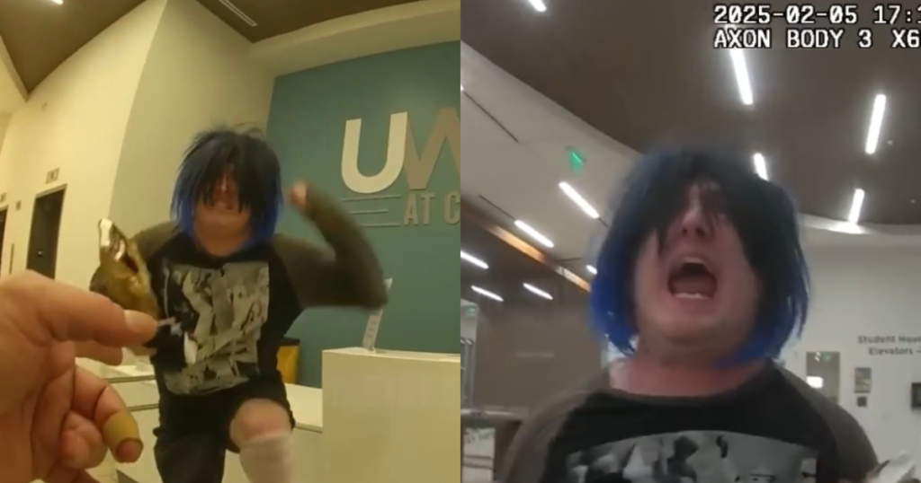 GOING VIRAL: Blue Haired Trans Student LOSES IT, Attacks Cops When Officer Misgenders Him – Gets Tased and Arrested (VIDEO)